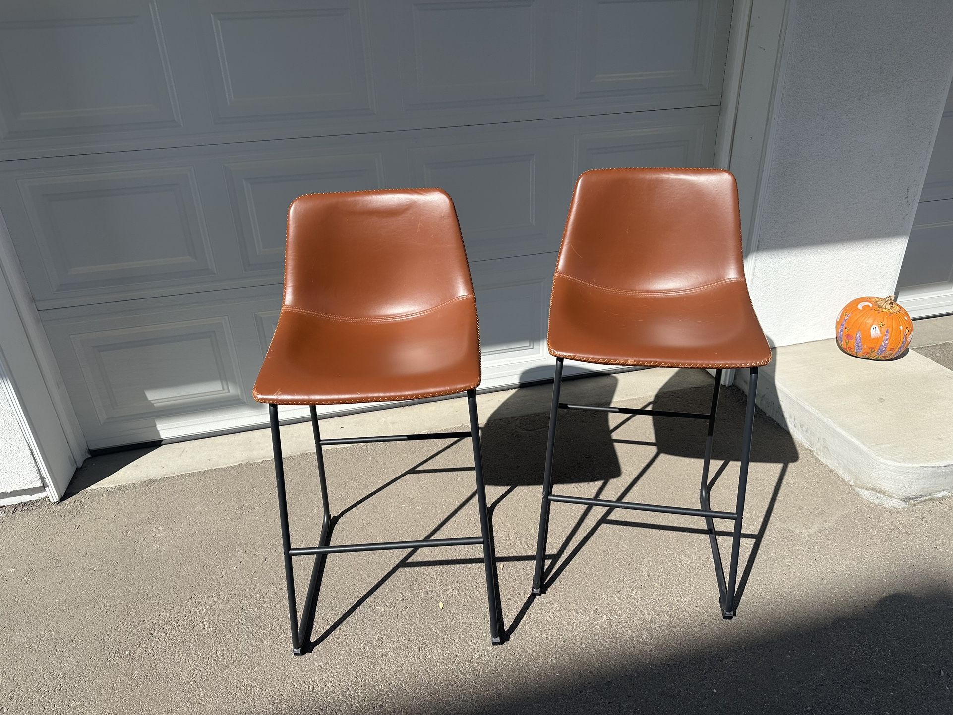 Faux Leather Barstools (30 inch, Set of 2)