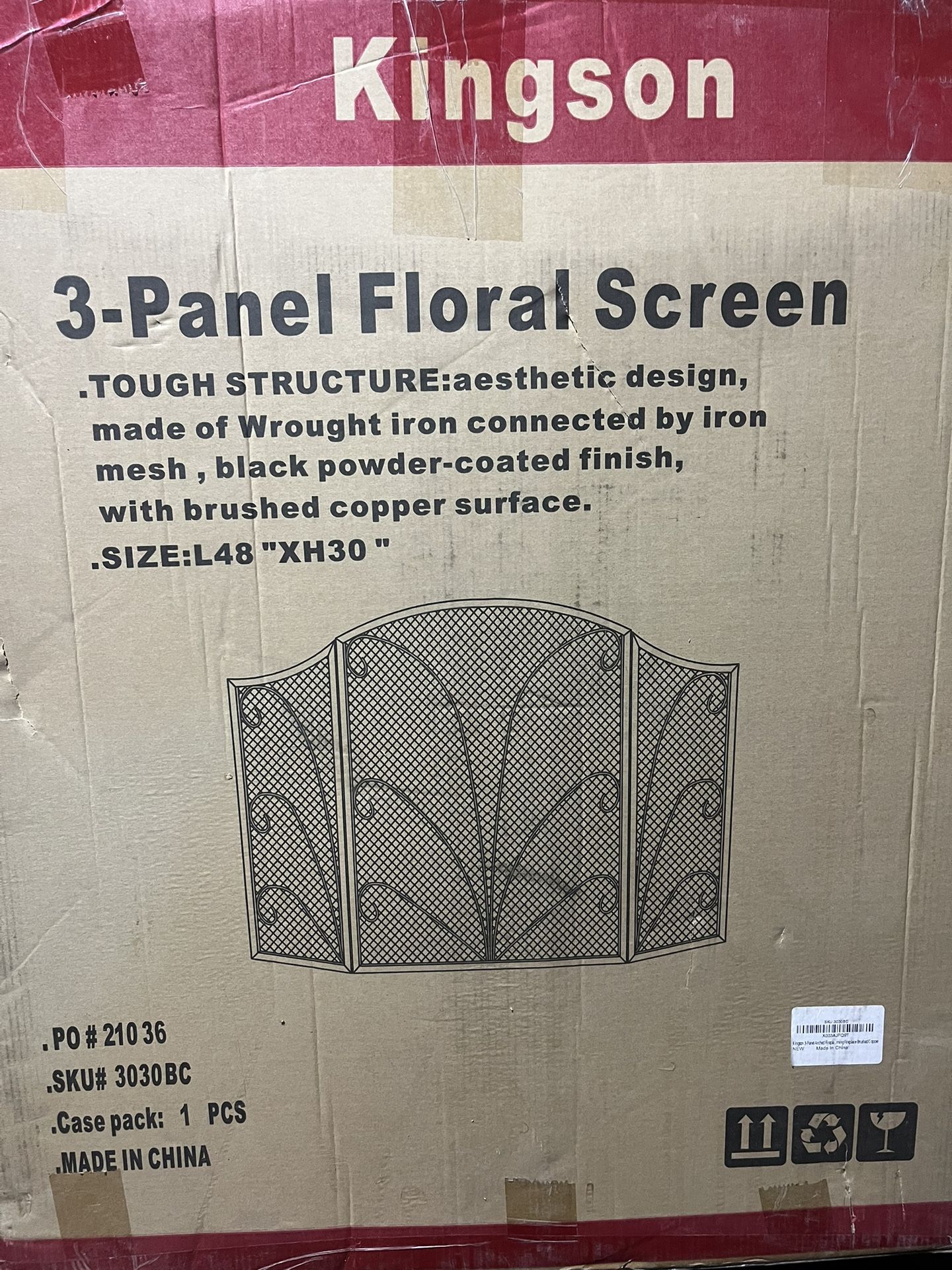 3 Panel floral Screen