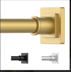 Uiosanrt Gold shower curtain Rod 31-79inch with Square Bracket Finials