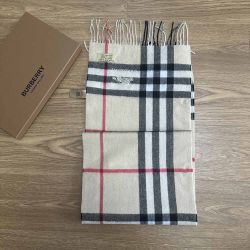 Burberry Striped Scarf Tan