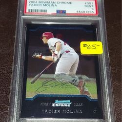2004 BOWMAN CHROME YADIER MOLINA RC PSA 9