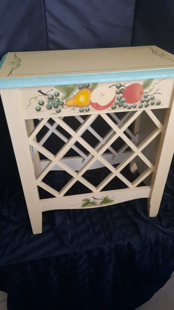 Hand PAINTED Table Wine Rack