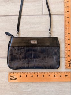 Brighton Navy Blue Croc Textured Leather With Black Leather Trim Crossbody Purse West Las Vegas See My Listings Summerlin