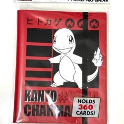 Pokemon Charmander 9 poker portfolio binder side loader.