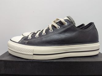 Converse Chuck Taylor All Star Lift Platform Leather Ox Black Men's Size 10 Low