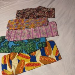LOT of 5 Pairs LULAROE Leggings - ONE SIZE 