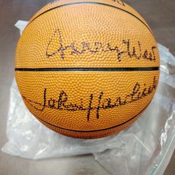 Autographed Jerry West and John Havlicek Mini Ball