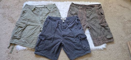 3 Men's Cargo Shorts - Abercrombie & Fitch XL & Marc Ecko Size 38 Y2K Gorpcore