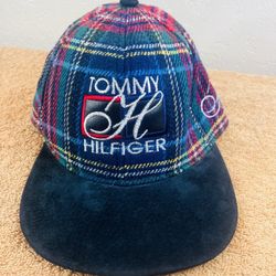 Vintage Style Tommy Hilfiger plaid snapback hat 