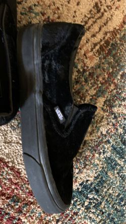 Vans black velvet shoes