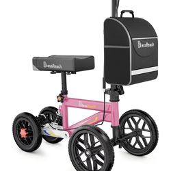 New Steerable Knee Walker - Compact Crutch Alternative for Foot Injuries with Dual Braking System