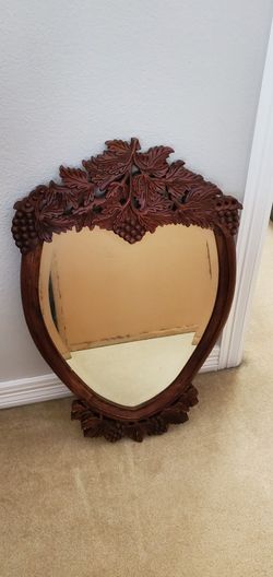 Heart Shaped Wooden Mirror