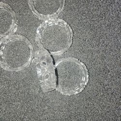 6 glass napkin rings