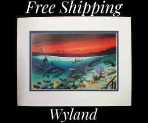 Wyland, 11" x 14" Fine Art Calender Print. Mounted on Acid Free Foam Core. Double Matted on Acid Free Matt Board