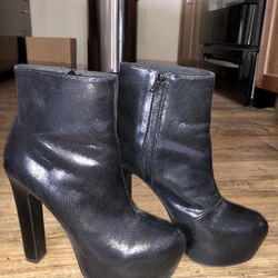Divided black booties