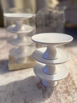 Maison Café White Ceramic Mini Dessert Stands