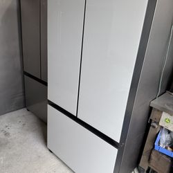 Samsung Bespoke White Glass Refrigerator