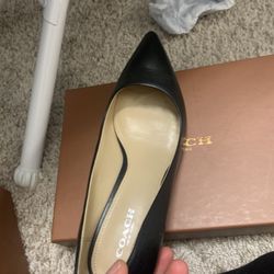 Coach Black Mid Heel Shoes,6.5