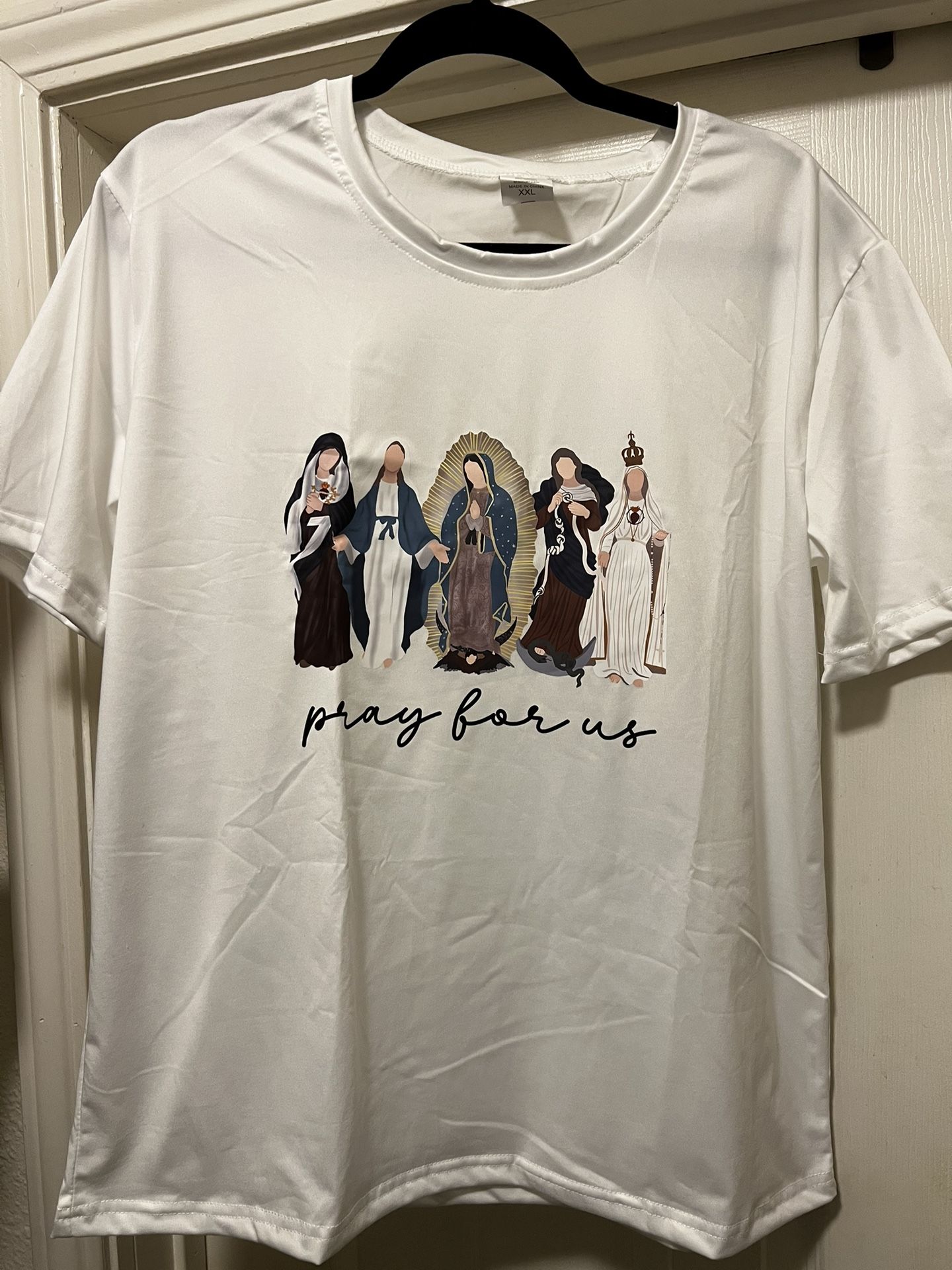 Round Neck Religious Tshirt, Virgin Mary 14/XXL