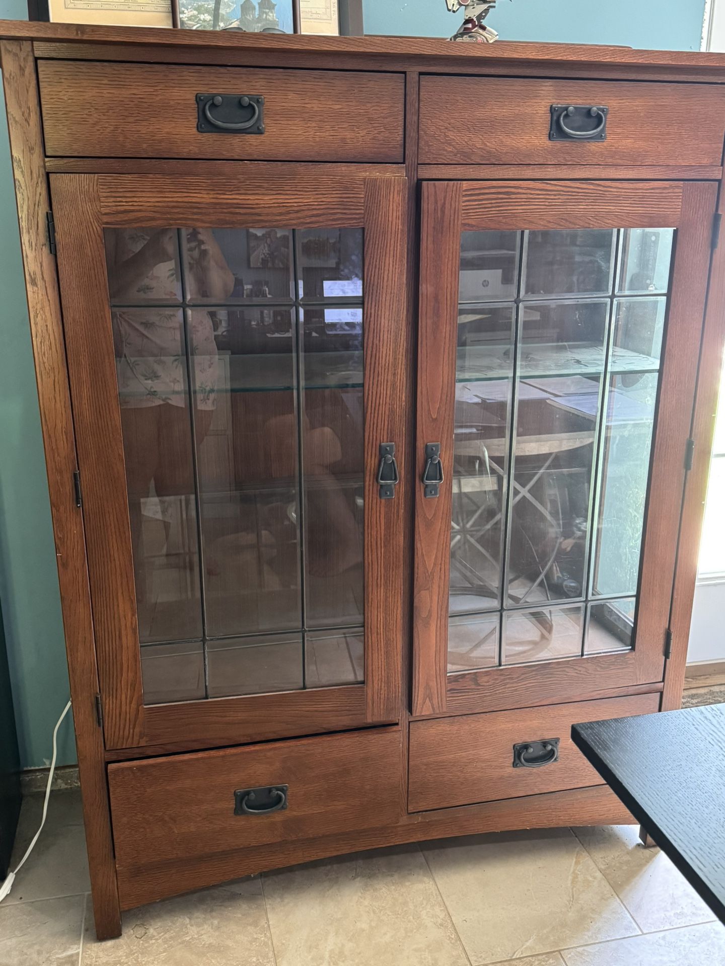 Mission style cabinet
