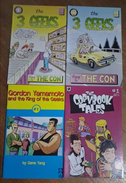 4 Comic book Lot Gordon Yamamoto 3 Geeks Copy Book Tales