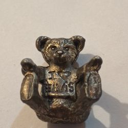 Vintage (I Love Elvis) Miniature Pewter Bear