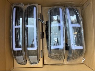 00-06 Chevy Tahoe Black Clear Reflector LED Strip Headlights Parking Lights