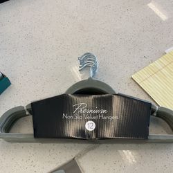 Premium Non Slip Velvet Hangers (Pack Of 12) (Gray)
