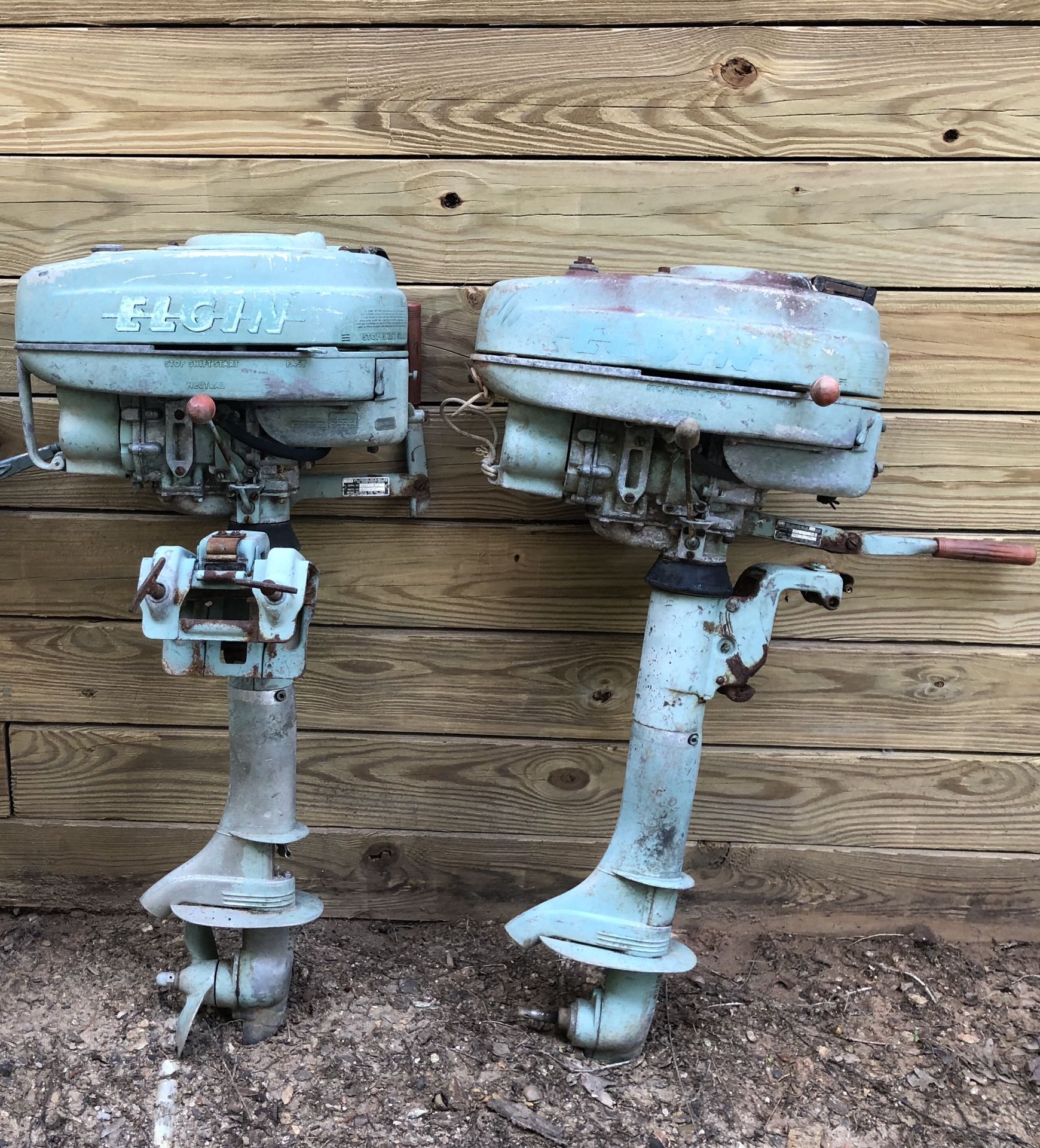 2 Antique Elgin Outboard Motor 7.5hp