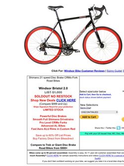 Windsor Bristol 2.0 Road Bike – 21-Speed – Medium – $300 OBO  2017 Windsor Bristol 2.0 Road Bike Black/red • Medium frame • 6061 Aluminum • 700C wheel