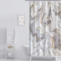 Marble Ink Shower Curtain 
