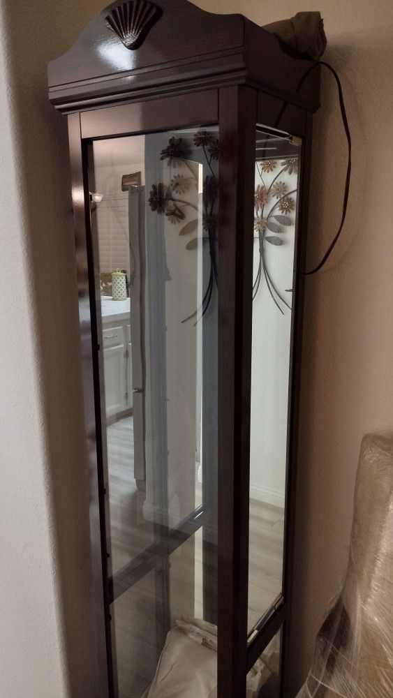 Curio Cabinet With Four Glass Shelves 