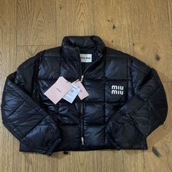 Miu Miu Puffer Jacket Black Cropped