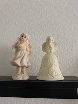 ANGEL STATUE & PRAYING ANGEL BELL SET – MUST GO! MOVING SALE!