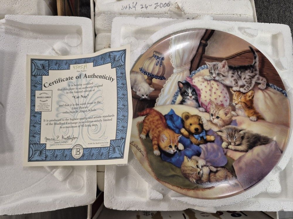 Litter Rascals Cat Plates Bradford Exchange