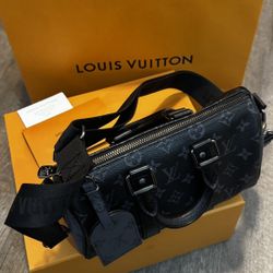 Louis Vuitton Monogram Eclipse Keepall Bandouliere 25