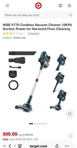 INSE Cordless Vacuum Cleaners, 6-in-1 Lightweight Stick Vacuum for Hardwood Floor Carpet Pet Hair, V770