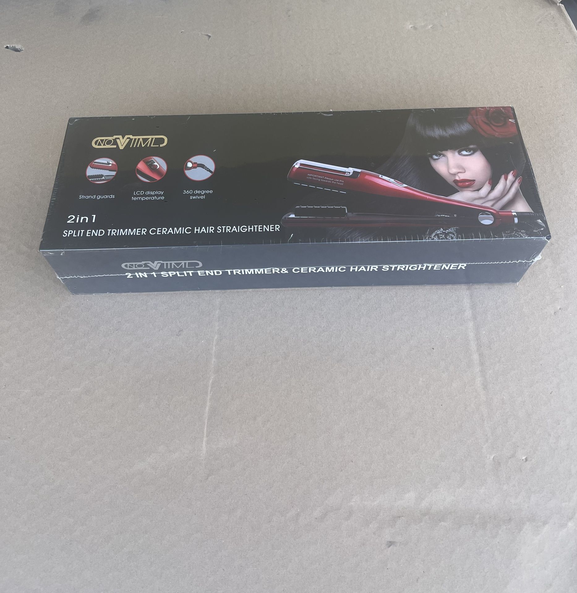 2-in-1 Split End Trimmer & Ceramic Hair Straightener / Recortador de Puntas Abiertas y Alisadora