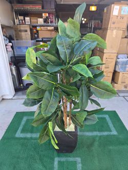 Large Artificial Rubber Tree in Planter