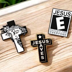 Jesus Enamel Pins Set Of 3 Christian Lapel Pins Brooch Accessories