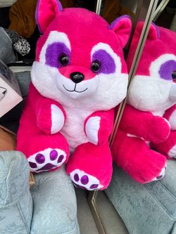 Large Pink and Purple Fox Plush Stuffed Animal