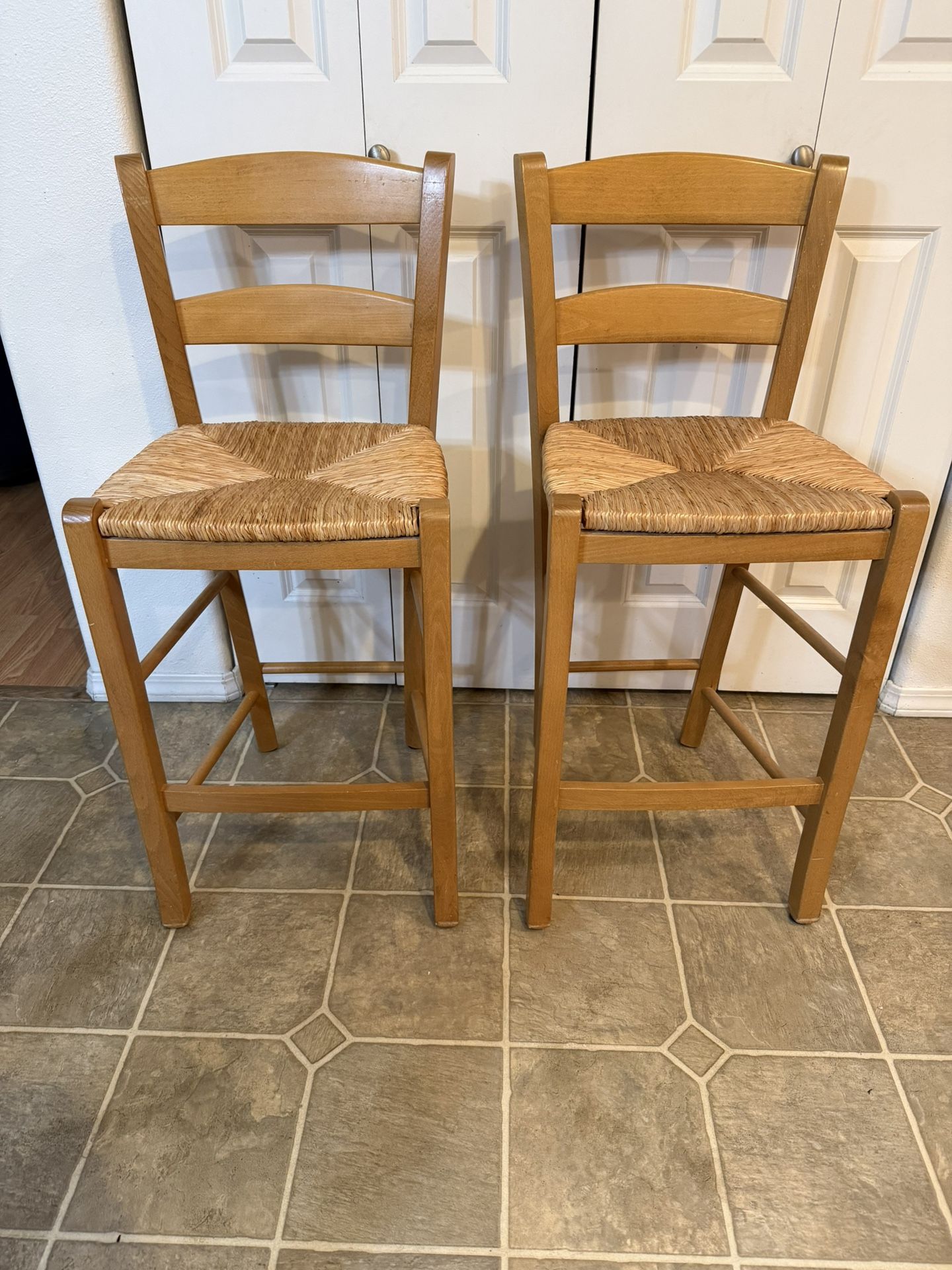 2 Counter Stools Made in Italy . Seats H 24”