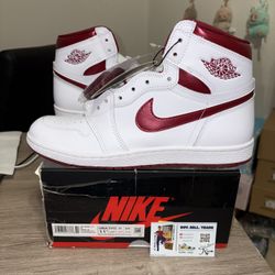 Size 11.5 - Air Jordan 1 Retro High 85 White Metallic Burgundy