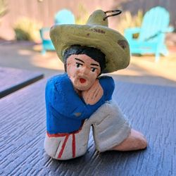 Vintage Mexican Folk Art Pottery Stoneware Mexican Figurine 

