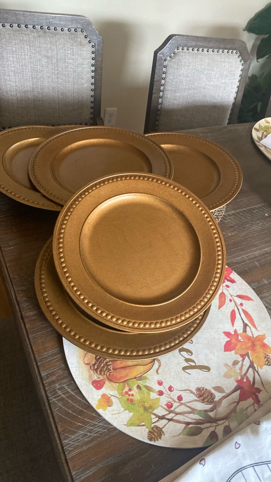 Set Of 6 Charger Plates!! Juego De 6 Plato’s 