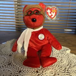Ty Beanie Babies Bearon the Bear 100 Years of Flight with tags in plastic sleeve 2003