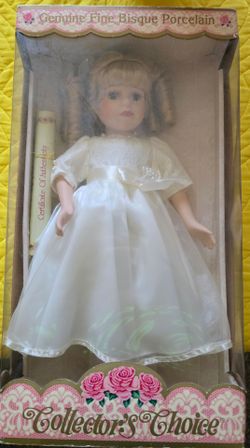 HAND PAINTED FINE BISQUE PORCELAIN DOLL