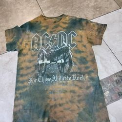 Vintage AC/DC Rock Tie Dye T-shirt Men Size S