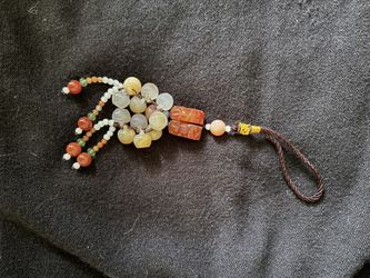 Natural chalcedony bag pendant $30