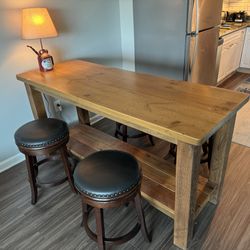 Kitchen Island Table made from Reclaimed Pine Barnwood 